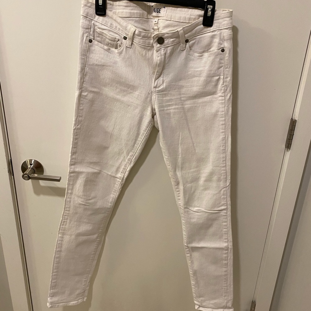 Paige white skinny jeans size 30